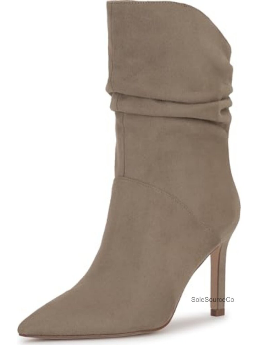 Pointed Toe Stiletto Bootie Faux Suede Ankle Heels